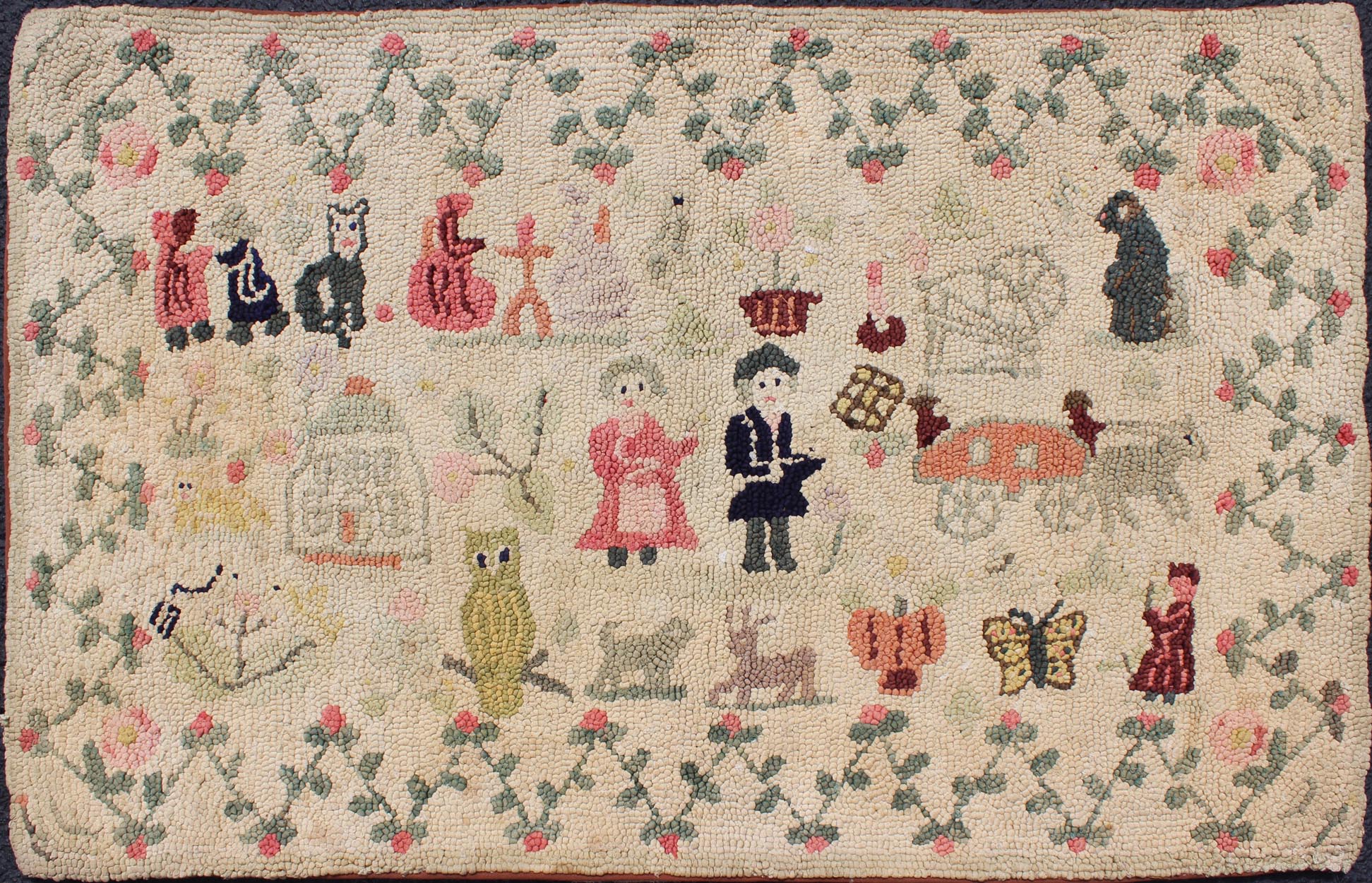 Antique Amercian Hooked Rug Rug - S12-0806 | Amercian Hooked Rug